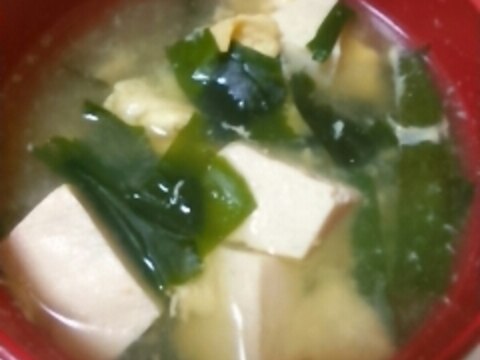 おでんつゆの残りで･･ニラ玉豆腐のスープ
